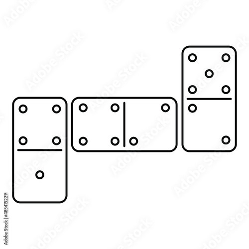 Domino blocks icon. Set of three domino game bricks. Vector illustration isolated on white background.