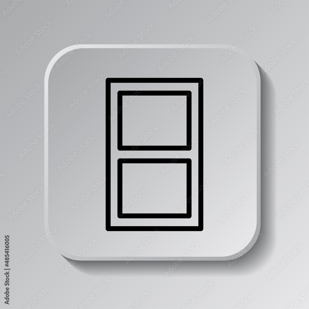 Number eight, numeral simple icon vector. Flat desing. Black icon on square button with shadow. Grey background.ai Number eight, numeral simple icon vector. Flat desing. Black icon on square button with shadow. Grey background.ai