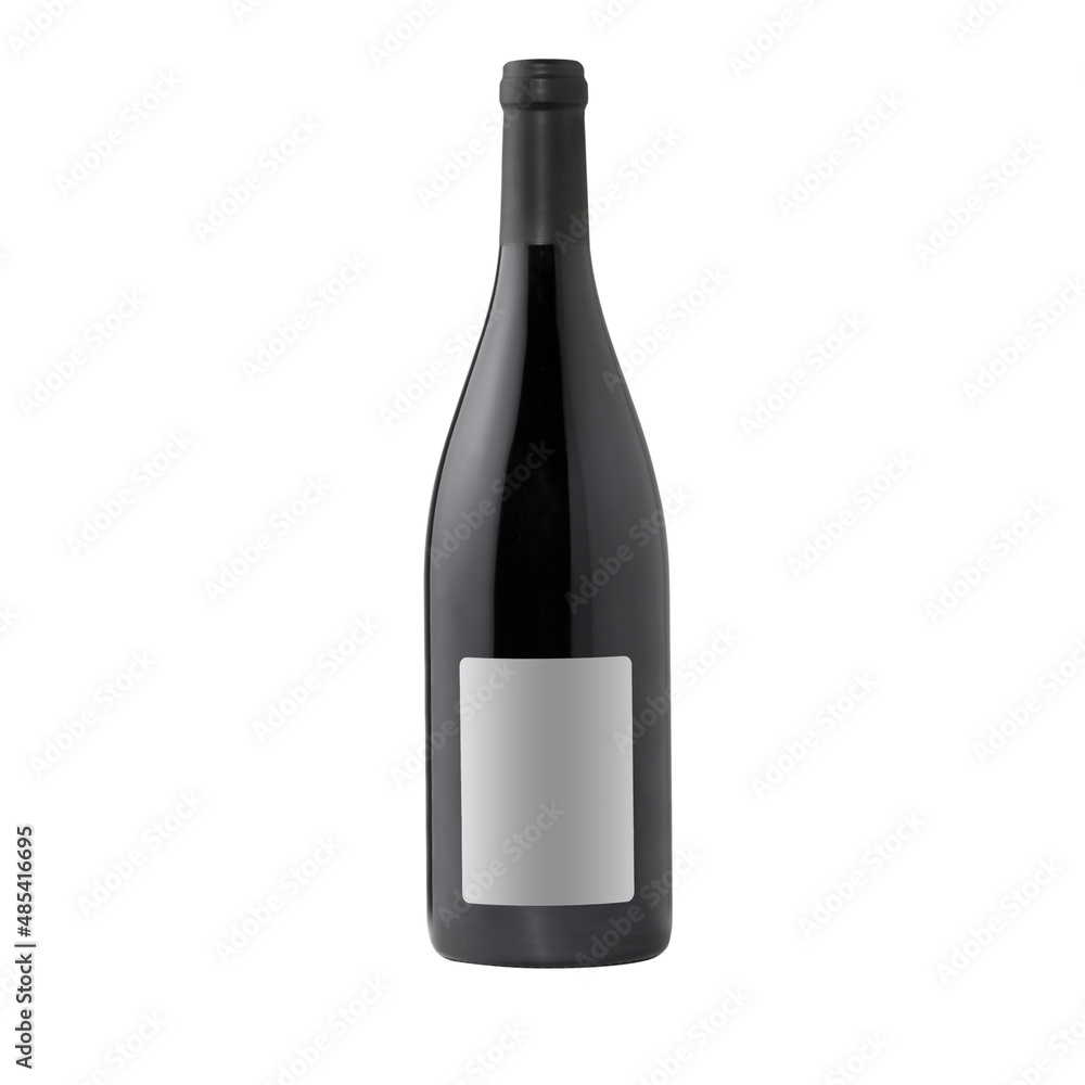 red wine bottle with blank label isolated on white background. red wine bottle with blank label isolated on white background.