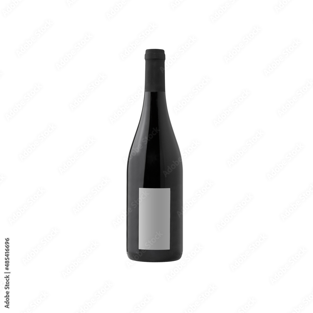 red wine bottle with blank label isolated on white background. red wine bottle with blank label isolated on white background.