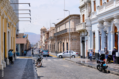Street in Arequipa, Peru. Street photo.