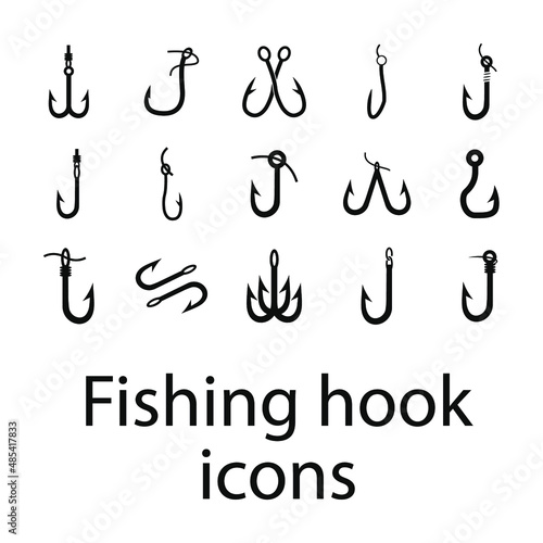 Fishing hook icons set . Fishing hook pack symbol vector elements for infographic web