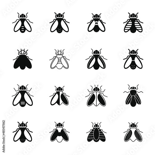 Fly icons set . Fly pack symbol vector elements for infographic web