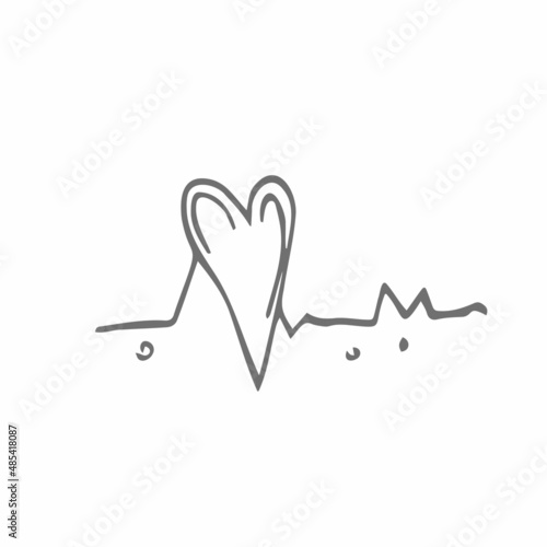 hearth pulse line medical vector illustration