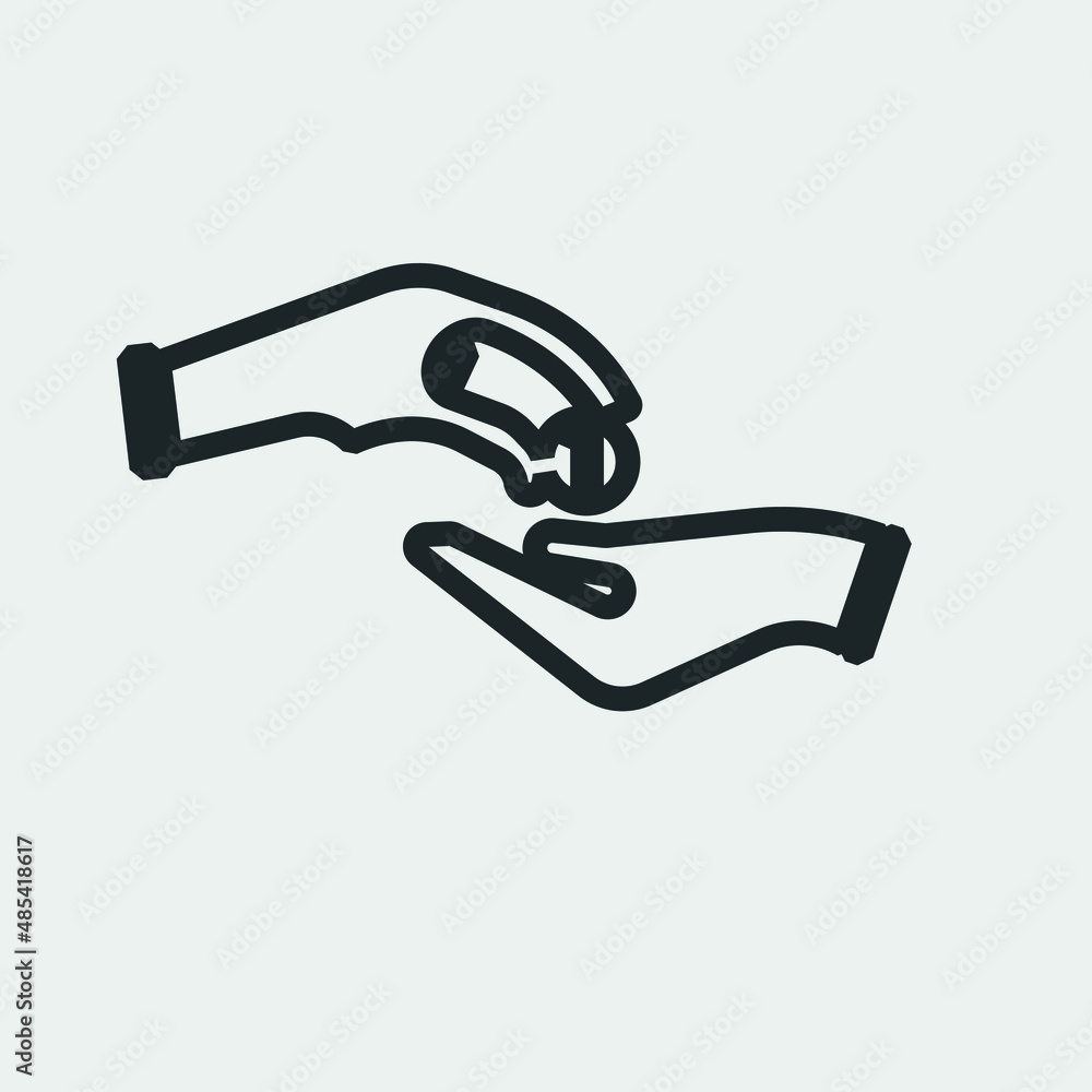 Fototapeta premium Financial aid vector icon illustration sign 