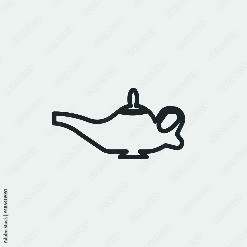 Magic lamp vector icon illustration sign Magic lamp vector icon illustration sign