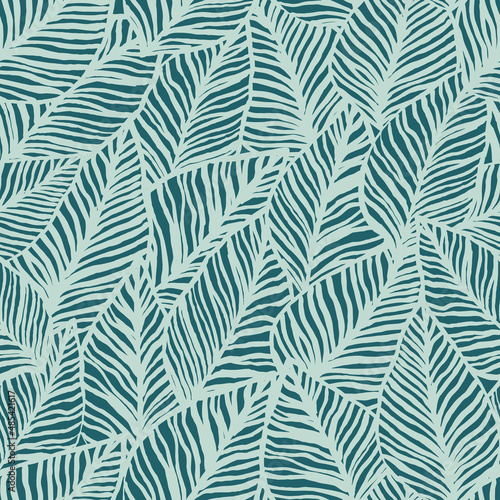 seamless abstract pattern with green leaves , vector