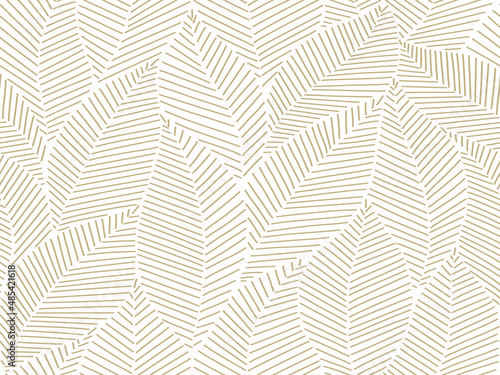 seamless white  floral background with abstract gold leaves. vecktor.