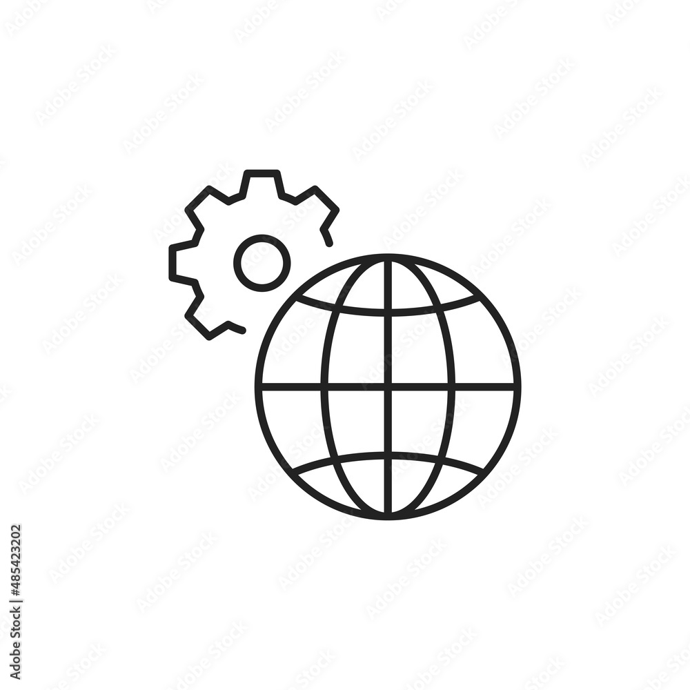 Global settings icon. High quality black vector illustration. Global settings icon. High quality black vector illustration.