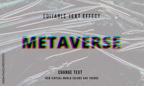 Plastic wrap texture with overprint lettering style
METAVERSE concept Full editable text effect