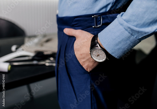 luxury watch on wrist of man