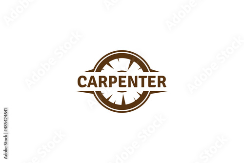 Wooden Log Timber Lumber Jack Vintage Logo. Illustration Design of Carpentry Carpenter Concept.