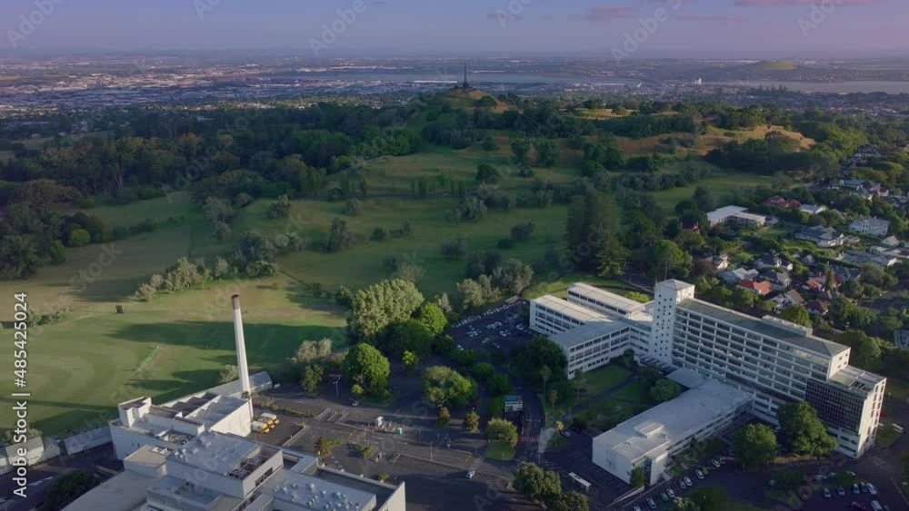Aerial: Cornwall park and Alexandra Park raceway, Auckland, New Zealand Aerial: Cornwall park and Alexandra Park raceway, Auckland, New Zealand