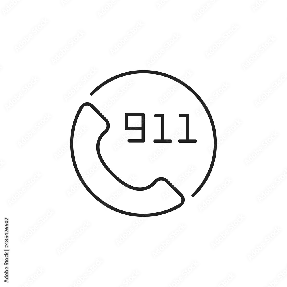 Emergency calling service icon. Call 911. High quality black vector illustration. Emergency calling service icon. Call 911. High quality black vector illustration.