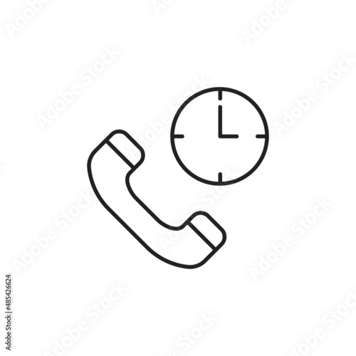 Call time icon. High quality black vector illustration.