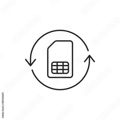 Replacement and exchange SIM card icon. High quality black vector illustration.