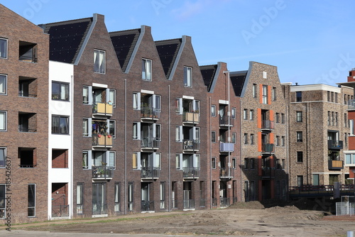 Photography Amsterdam Houthaven District Modern Buildings with Spout Gables, Netherlands