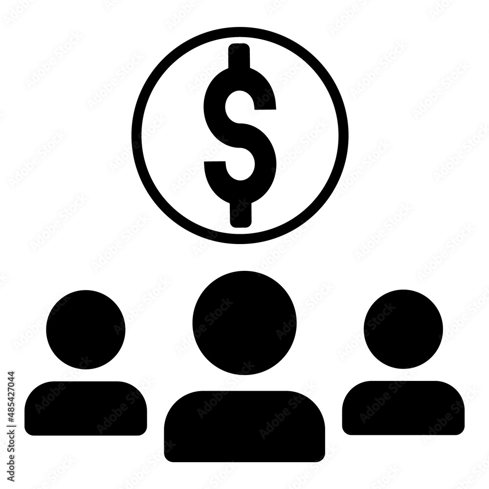 Finance People Group Flat Icon Isolated On White Background