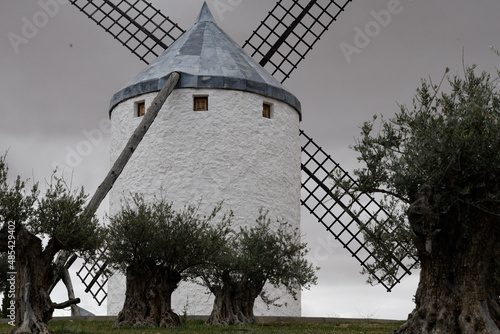 Windmills in a spanish village