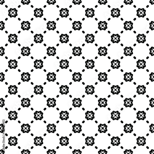 Black and white seamless pattern texture. Greyscale ornamental graphic design. Mosaic ornaments. Pattern template. Vector illustration. EPS10. © Jozsef