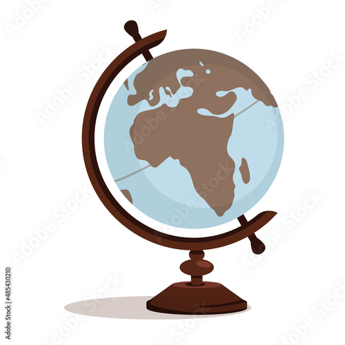 Vector cartoon style illustration of a globe