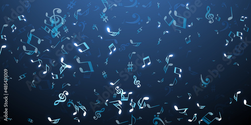 Music notes flying vector design. Song notation