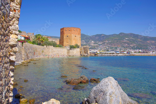 Turkey. Alanya.09.12.21. View of the Kyzyl Kule tower from the old fortress. photo