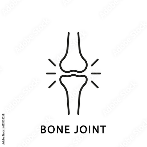 Human Knee Bone Joint Line Icon. Anatomy Leg Skeleton Linear Pictogram. Arthritis, Osteoporosis Illness of Bone Joint Outline Icon. Orthopedic Health. Editable Stroke. Isolated Vector Illustration