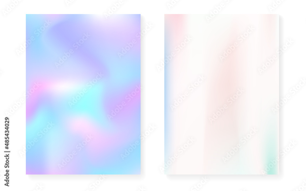 Naklejka premium Holographic gradient background set with hologram cover.