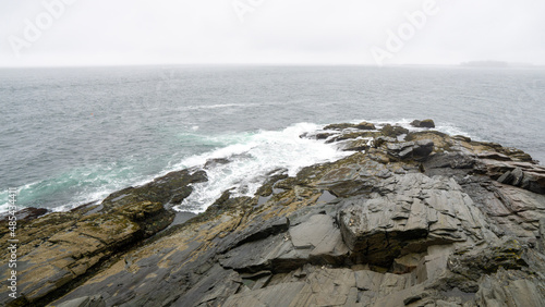 waves crashing on rocks