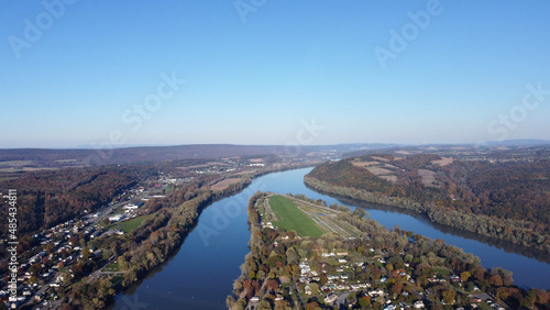 aerial view of river