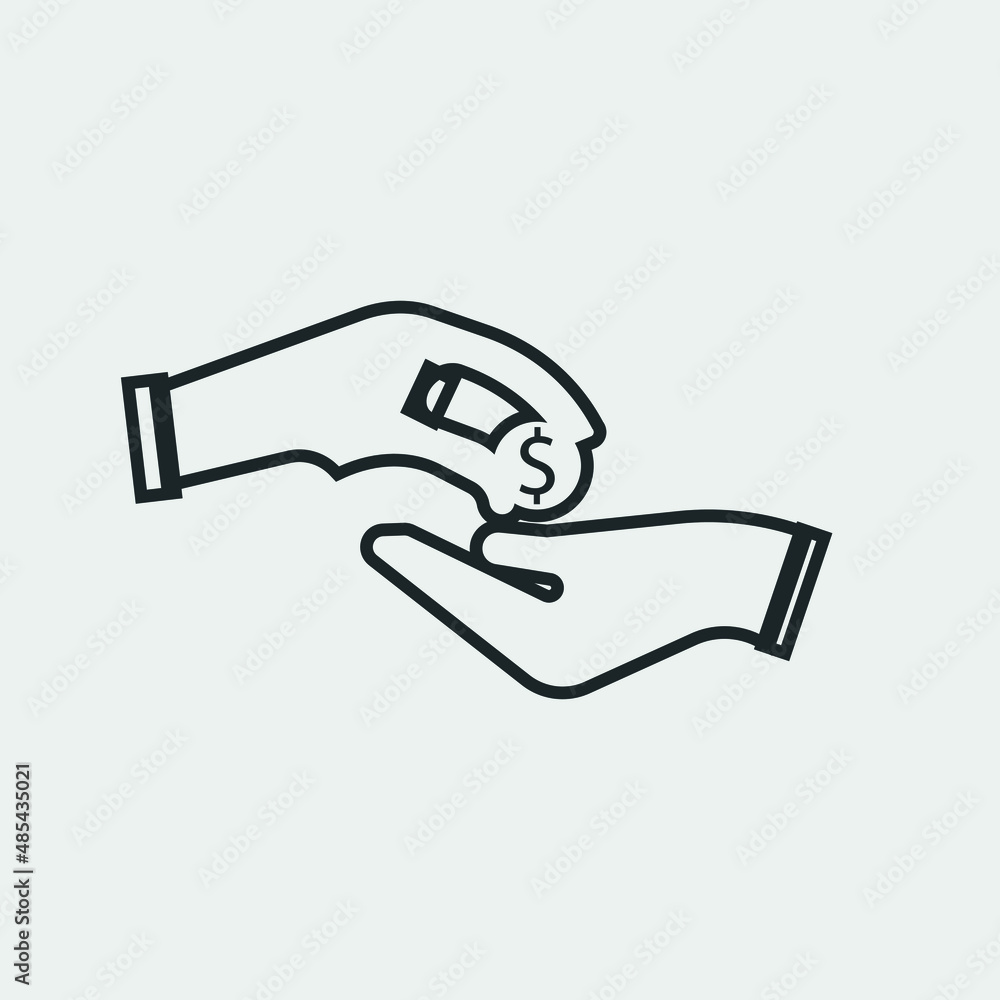 Donate vector icon illustration sign Donate vector icon illustration sign