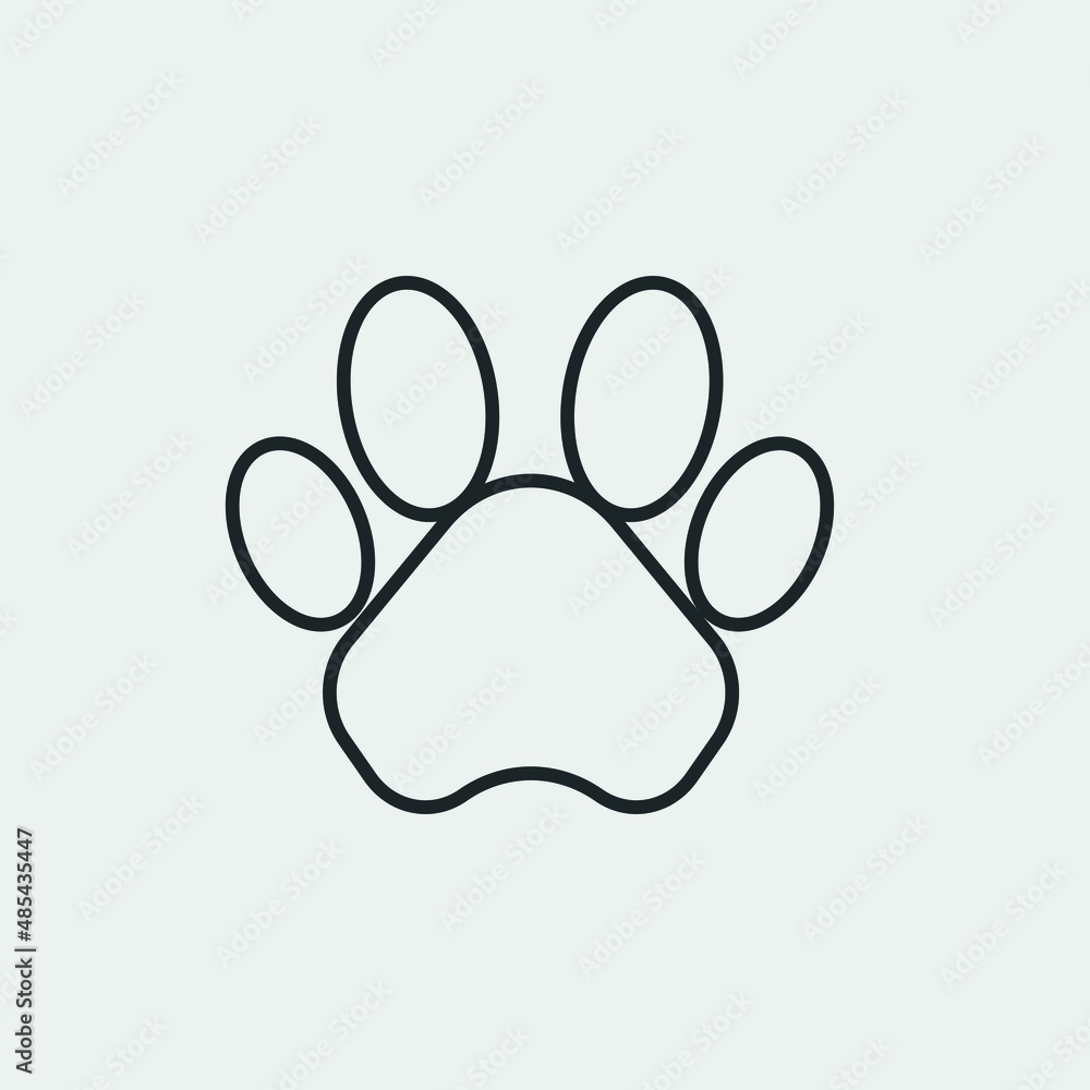 Paw vector icon illustration sign Paw vector icon illustration sign
