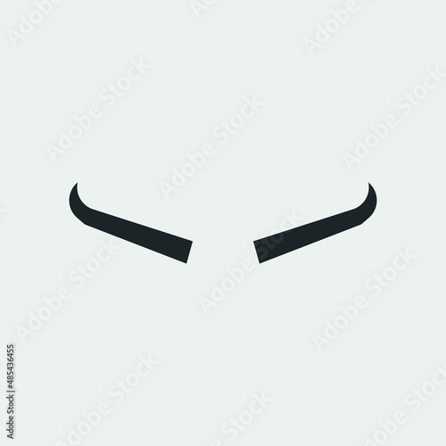 Buffalo horns vector icon solid grey