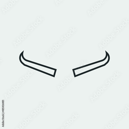 Buffalo horns vector icon solid grey