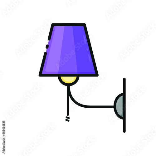 Vector design of light purple chandelier on isolated white background