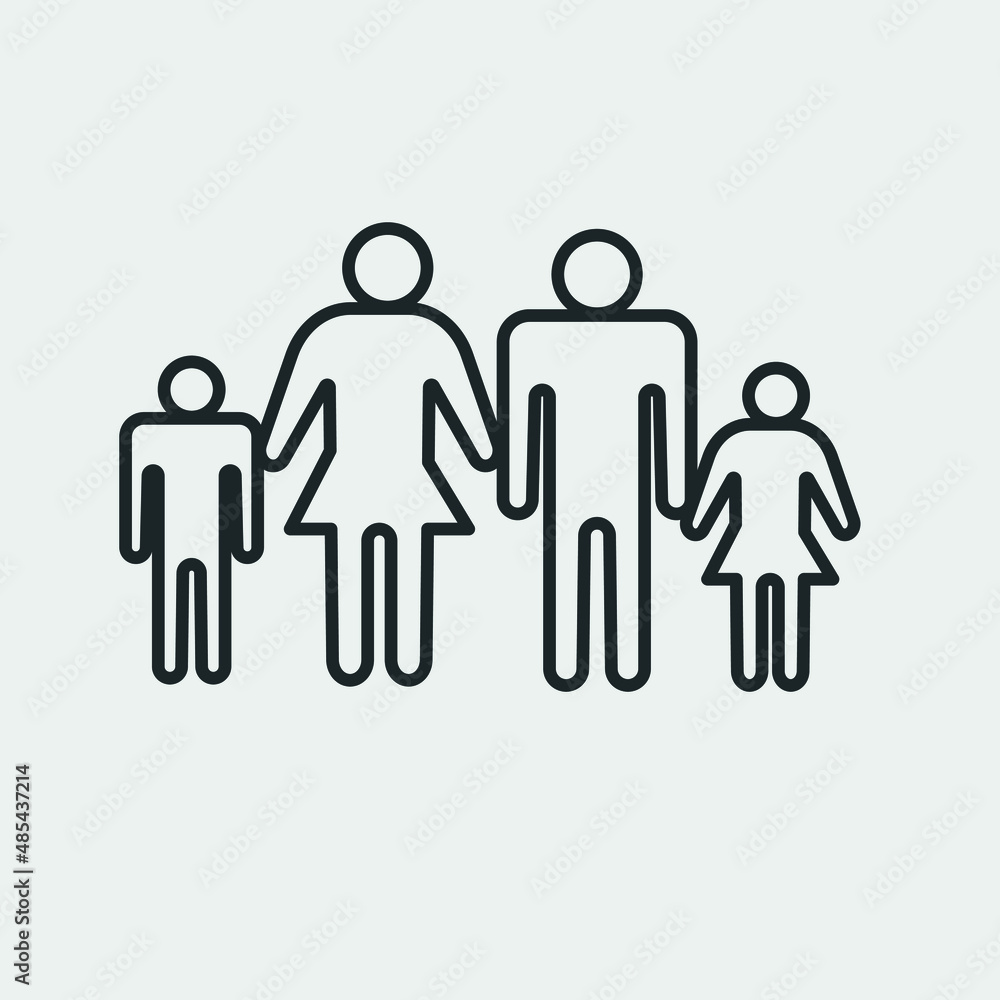 Family vector icon solid grey Family vector icon solid grey