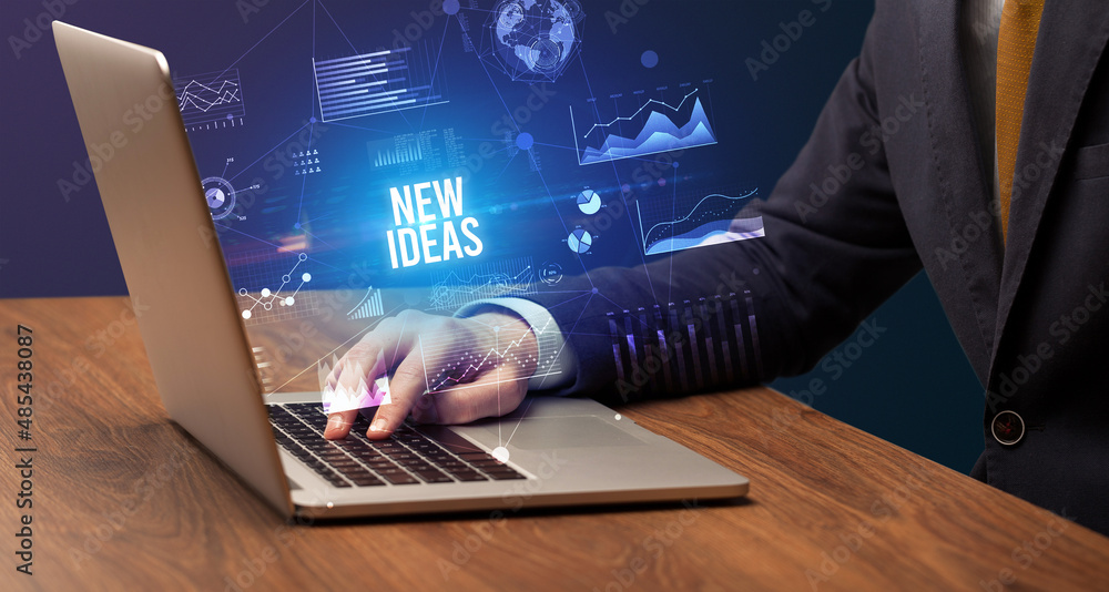 Businessman working on laptop, business concept Businessman working on laptop, business concept