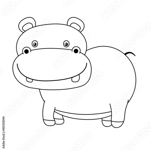 hippopotamus line icon