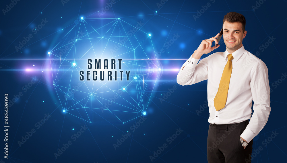 businessman thinking about security businessman thinking about security