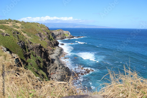 Island cliffs and ocean