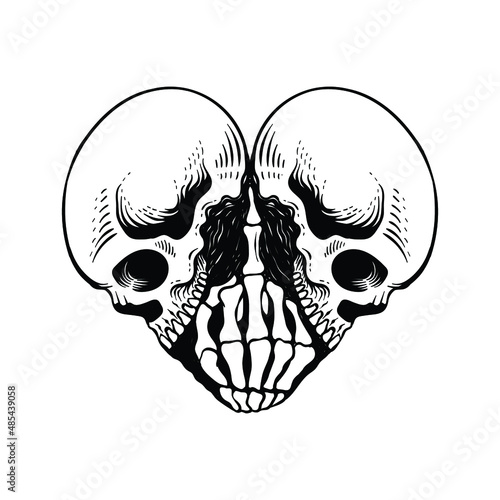 tattoo design skull with hand fucking love