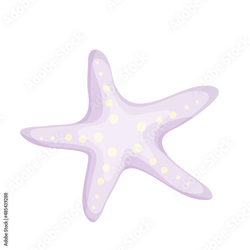 Colorful starfish. Cartoon vector illustration of a sea animal.