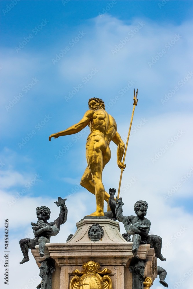 Neptune Statue in Batumi, Georgia God of the sea. Roman mythology