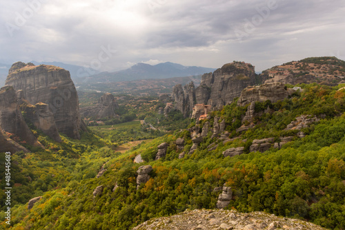 Monasteries on incredible stone formations in Meteora, Greece. The Meteora area is on the UNESCO World Heritage List since 1988.
