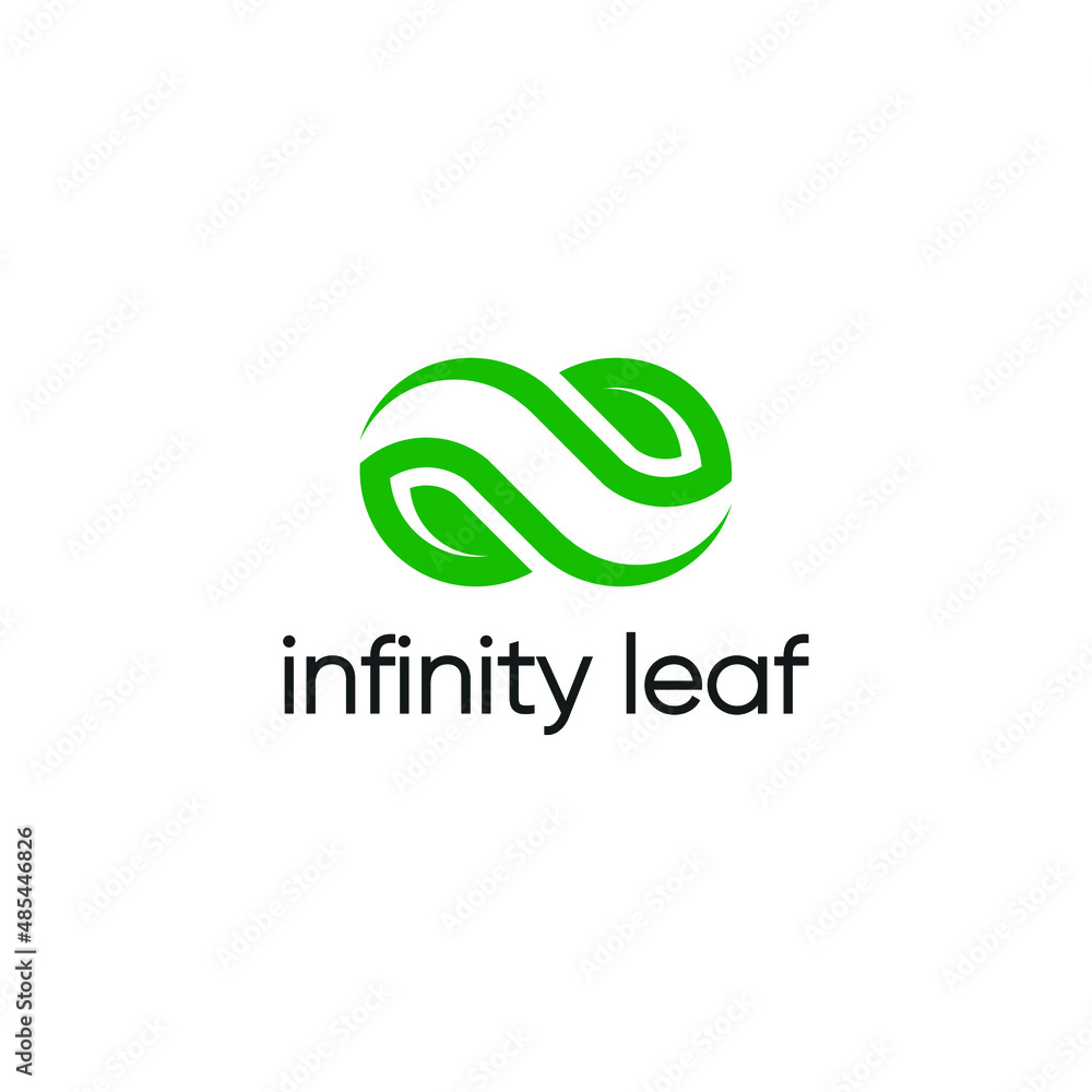 Vector abstract, shape leaves infinity as a logo or symbol Vector abstract, shape leaves infinity as a logo or symbol