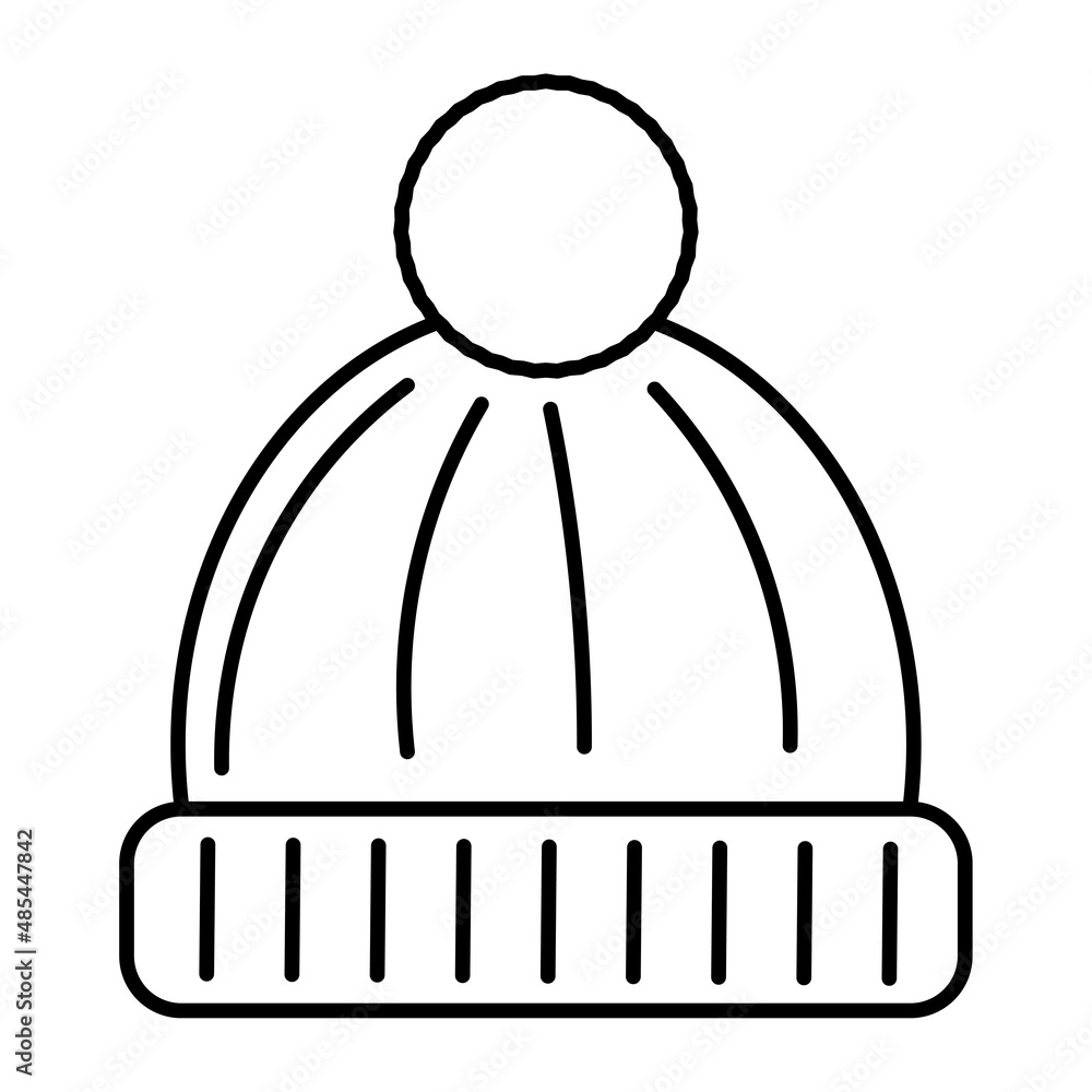 Hat with pompom. 3d hand icon set. Warm hat in sketch style. Vector illustration. stock image. Hat with pompom. 3d hand icon set. Warm hat in sketch style. Vector illustration. stock image.