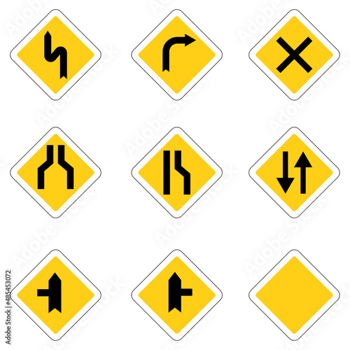 Free Download Priority road signs. Mandatory road signs. Traffic Laws. Vector illustration. stock image. - GFXLoad