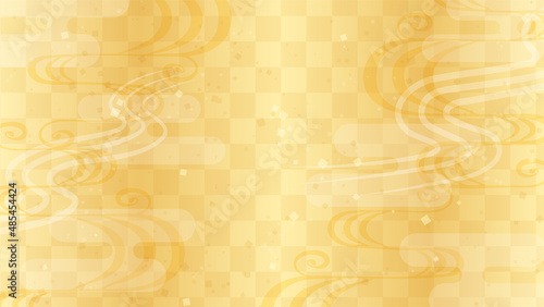 和風の背景イラスト（金）