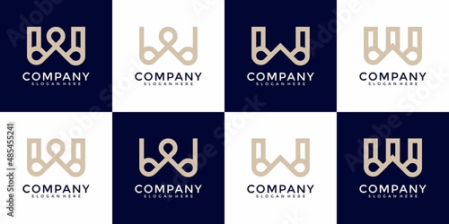 Collection of abstract letter w logo designs